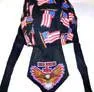 RED WHITE & TRUE EAGLE BANDANA CAP