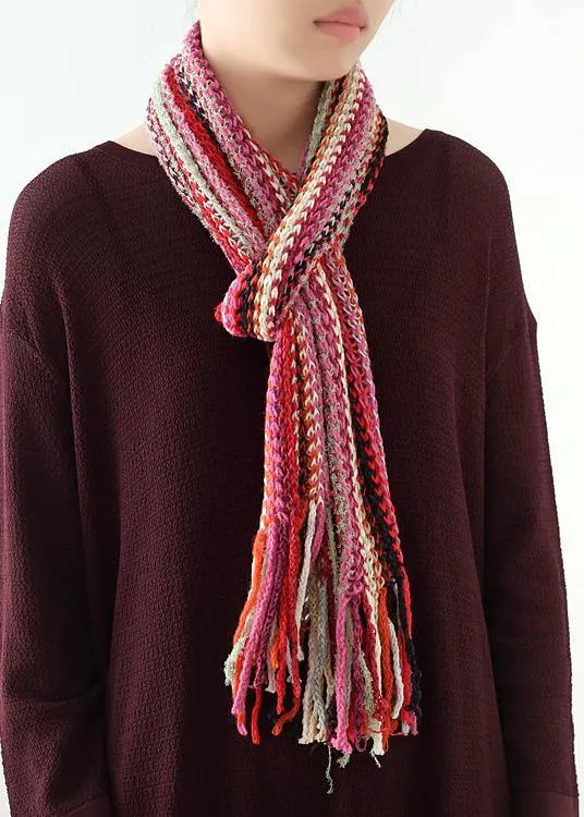 red winter women warm scarf National style knit scarves