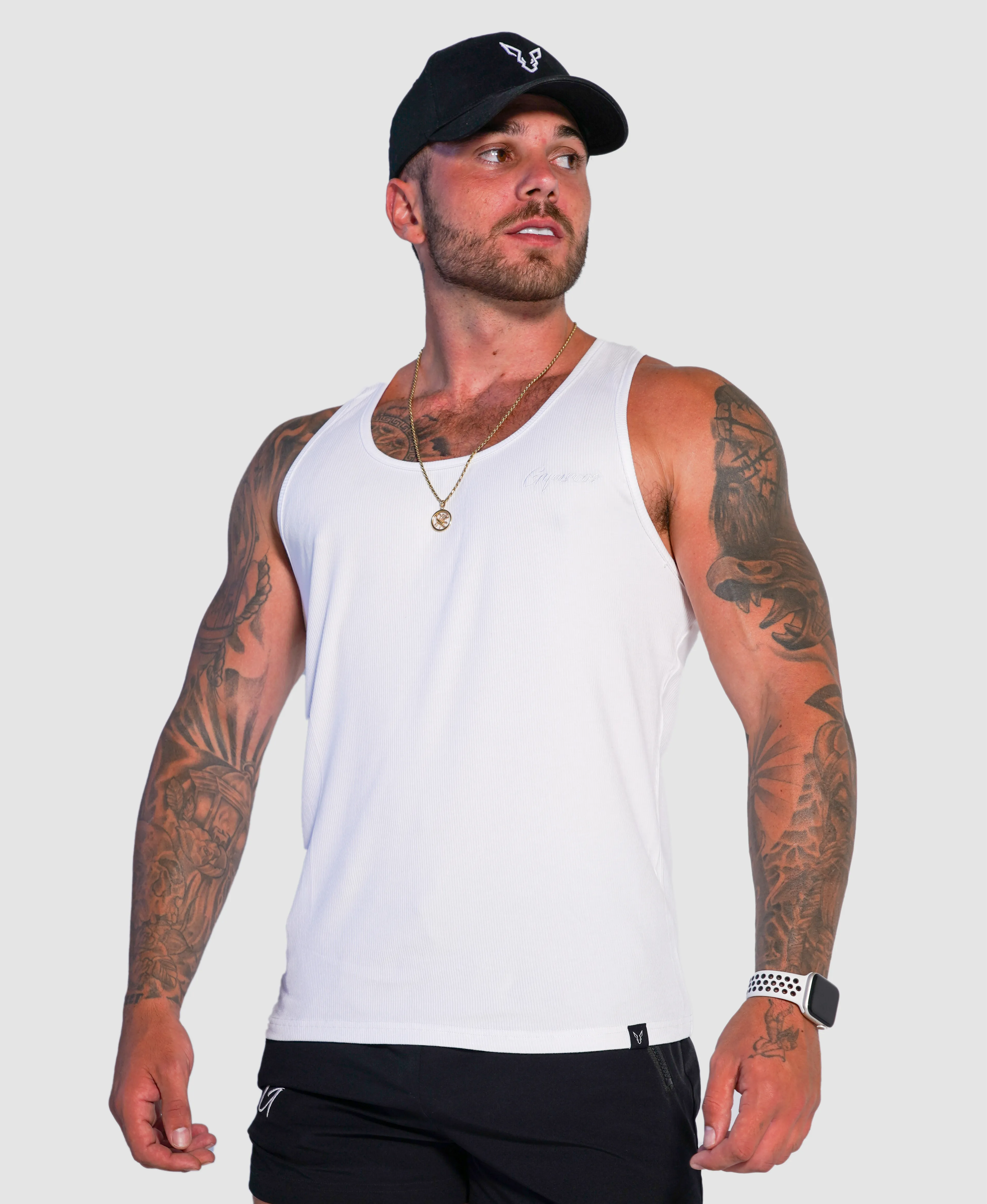 Ribbed Tank - White