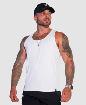 Ribbed Tank - White