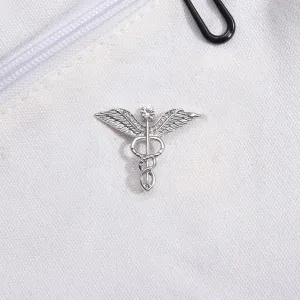 ROFARSO Medical Caduceus Lapel Pin with Rhinestone Crystal Caduceus Brooch Pin for Medical Students and Medical Professionals Accessory for Gifts