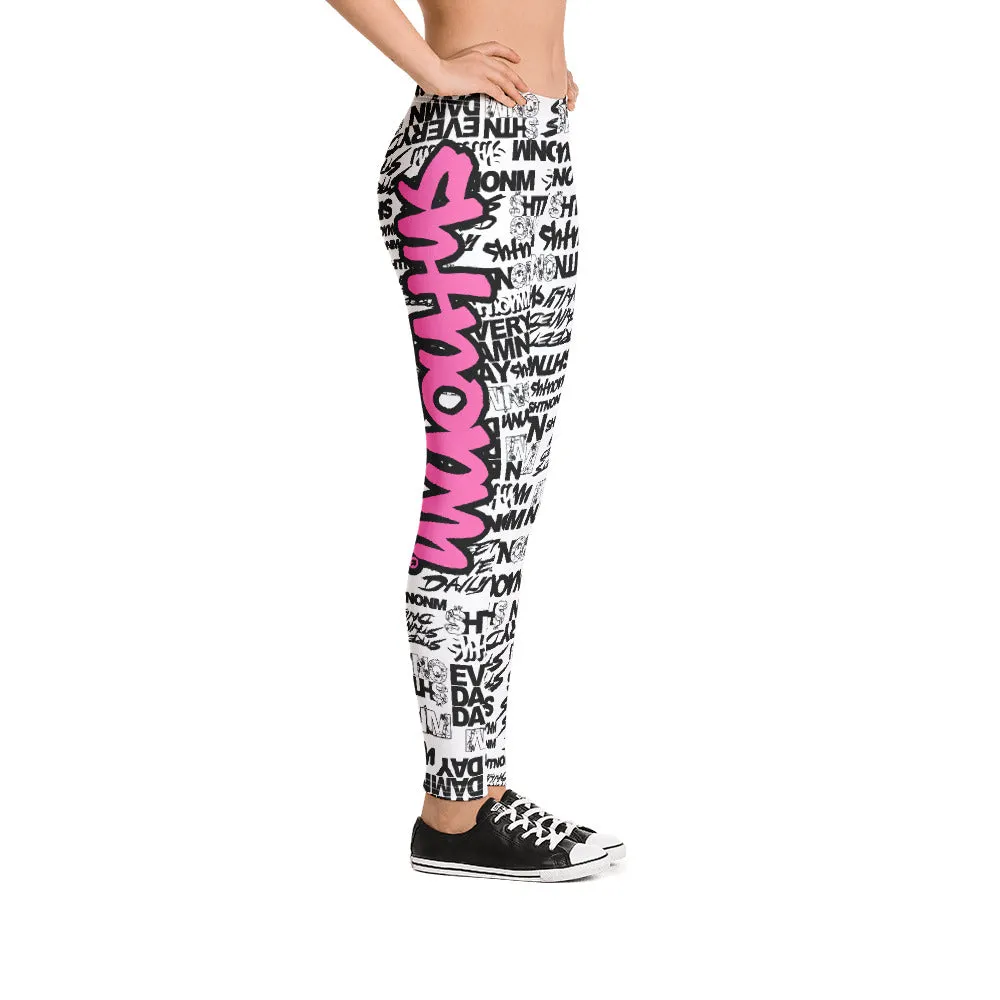 SHTNONM - LEGGINGS (WHITE/HOT PINK)