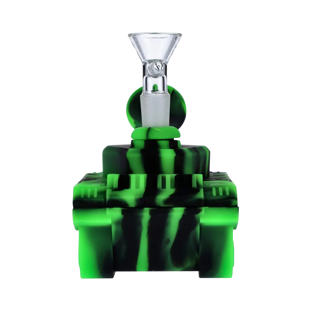Silicone Army Tank Pipe with Glass Bowl