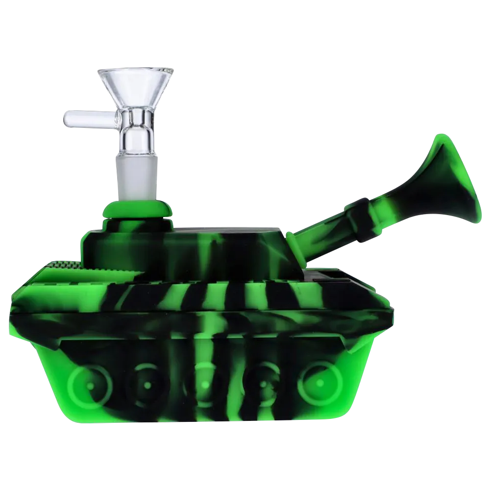 Silicone Army Tank Pipe with Glass Bowl