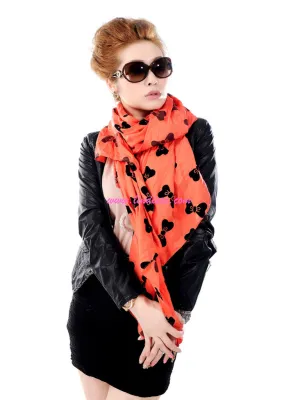 SILK BOWS SCARF - RED