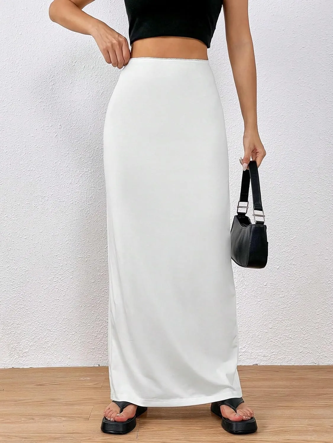 Skirts for Women Trendy Summer 2025 Elegant Regular Fit Knit Long Maxi Skirt