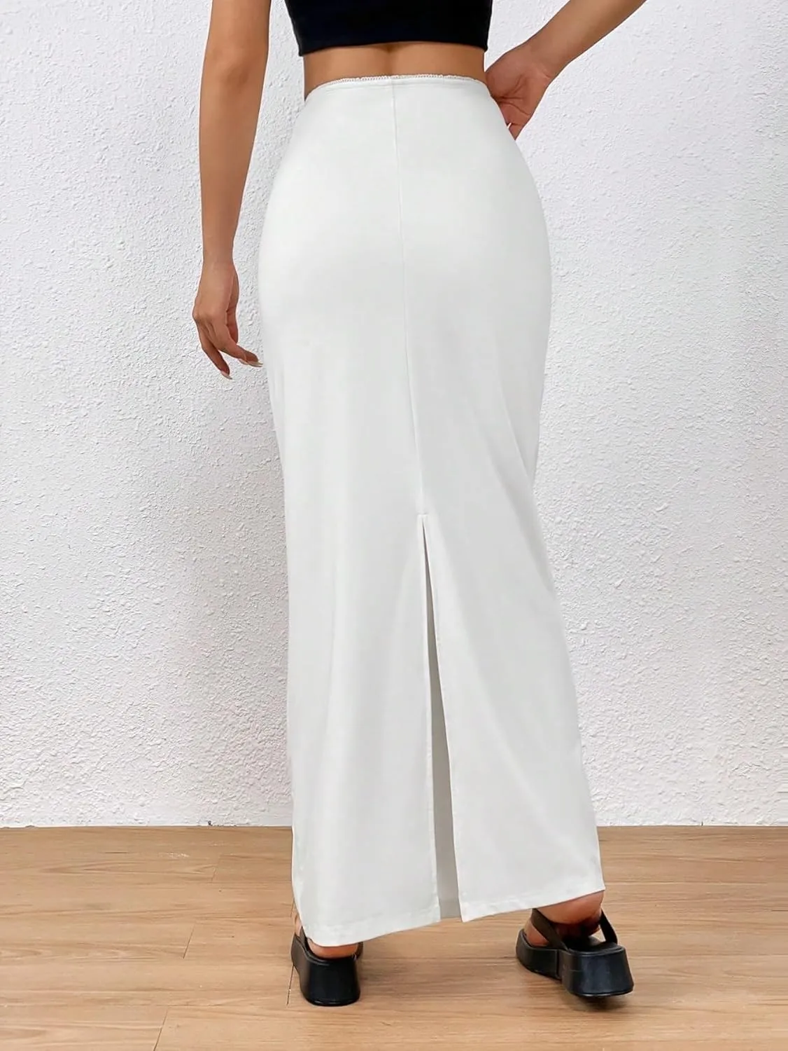 Skirts for Women Trendy Summer 2025 Elegant Regular Fit Knit Long Maxi Skirt