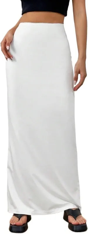 Skirts for Women Trendy Summer 2025 Elegant Regular Fit Knit Long Maxi Skirt