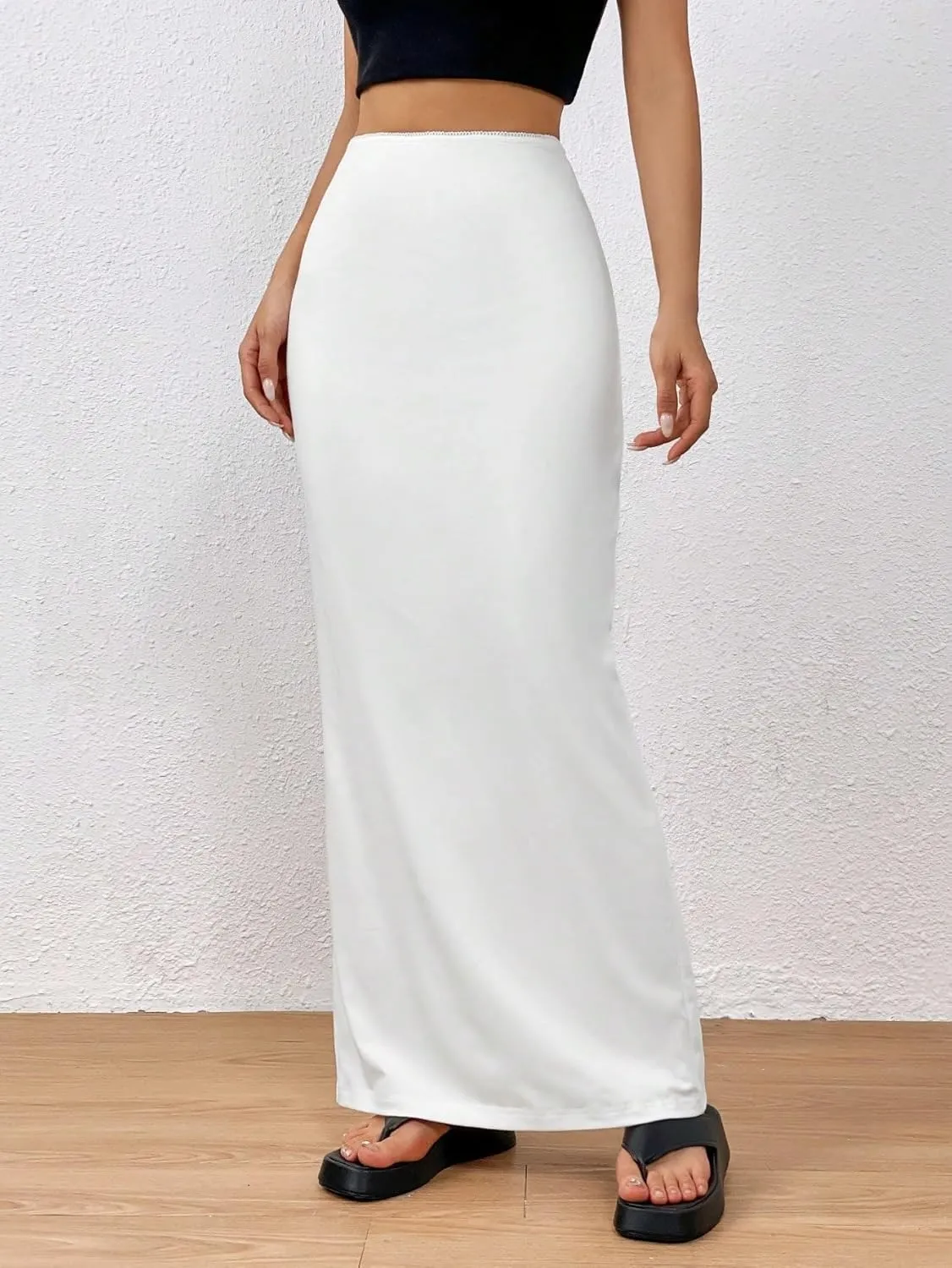 Skirts for Women Trendy Summer 2025 Elegant Regular Fit Knit Long Maxi Skirt