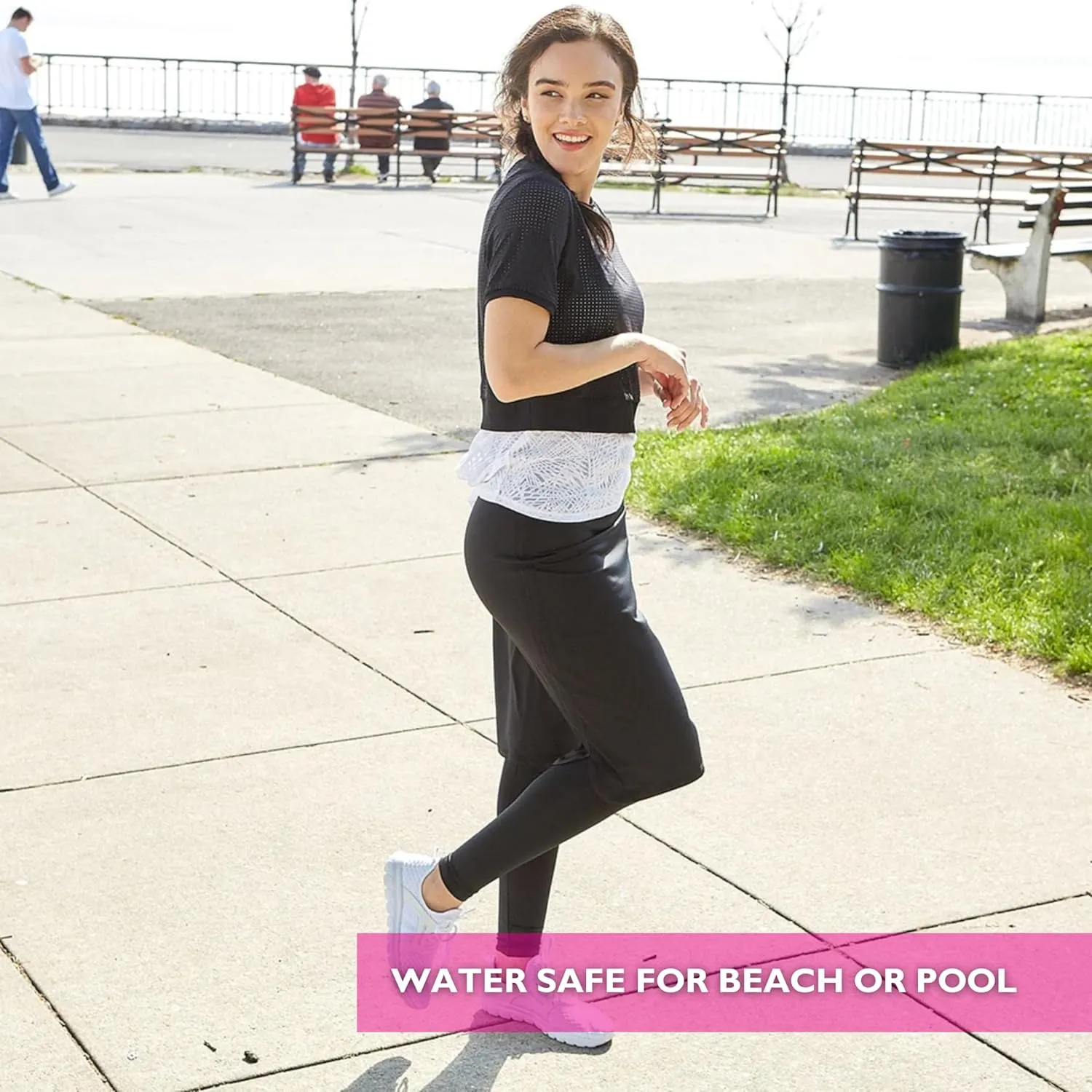 Snoga Athletics- Women's Cropped Shirttail 24in Modest Midi Pencil Skirt w/Leggings, Side Slits & Back Pocket