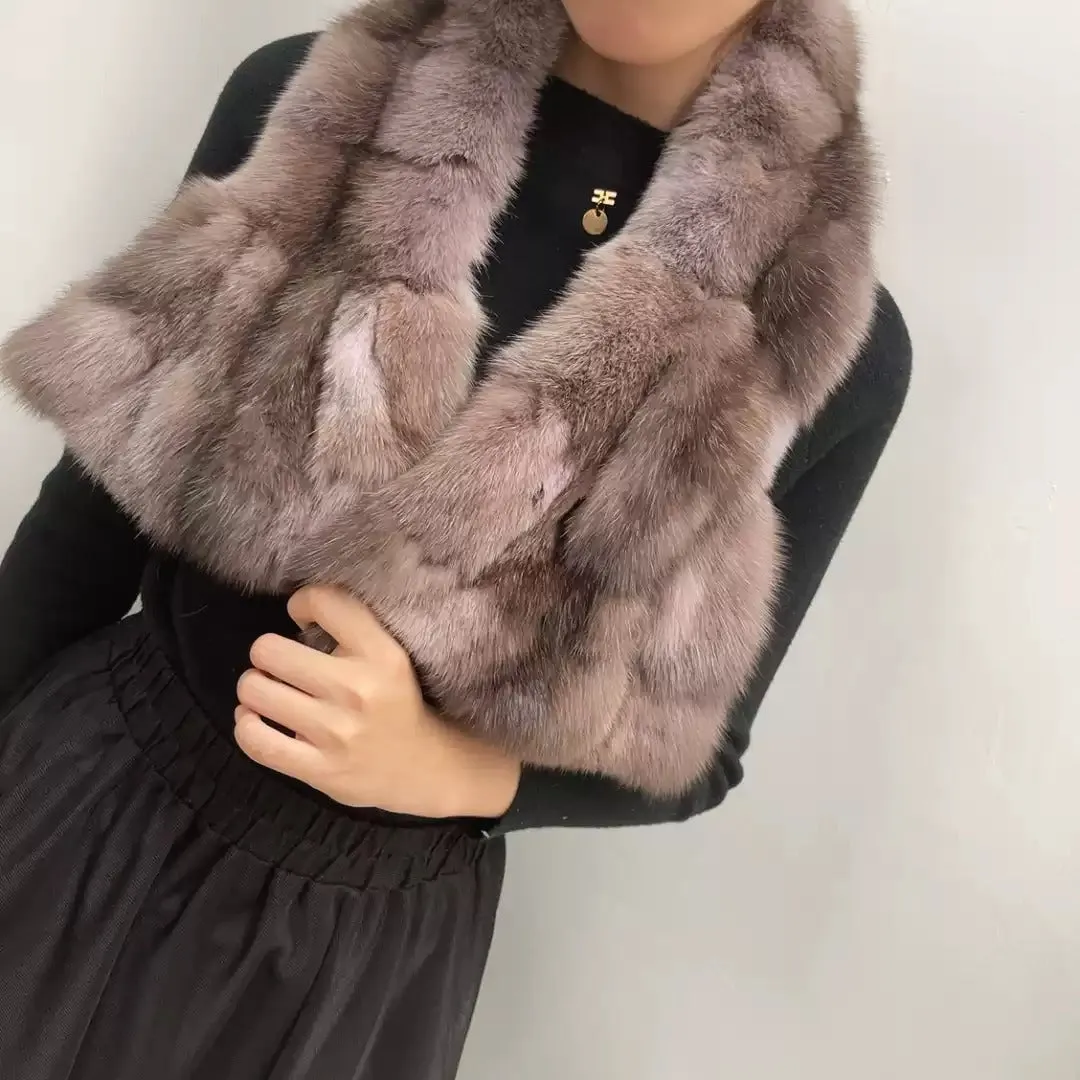 Spot large sable scarf whole leather series women's winter warm fur neck scarf beautiful atmosphere