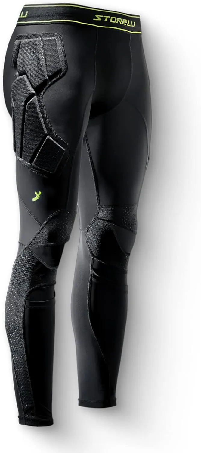 Storelli BodyShield Goalkeeper Leggings 3, High-Impact Protection, Sweat-Wicking, UV-Resistant Athletic Bottoms for Soccer & Heavy-Duty Sports | Black | Extra Large