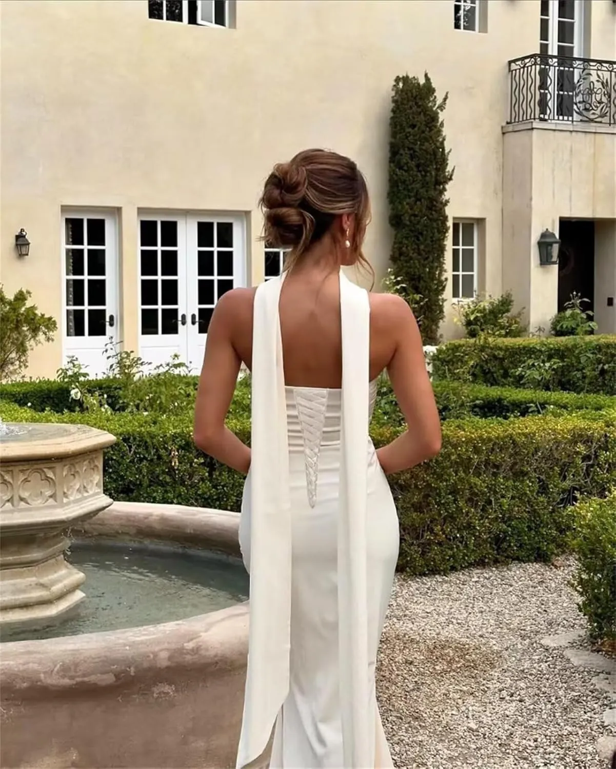 Strapless Prom Dresses Mermaid Long Cocktail Dresses for Women Satin Formal Dresses for Women with Scarves