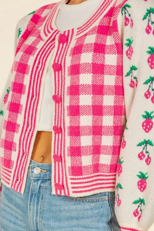 Strawberry Shortcake Plaid Cardigan