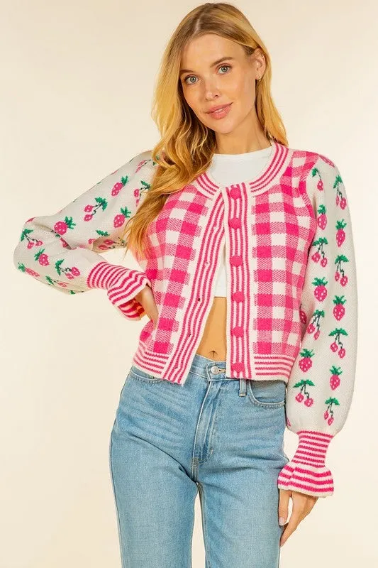 Strawberry Shortcake Plaid Cardigan