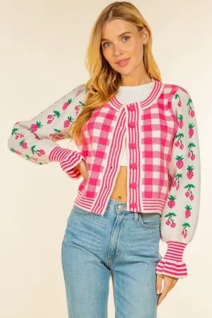 Strawberry Shortcake Plaid Cardigan