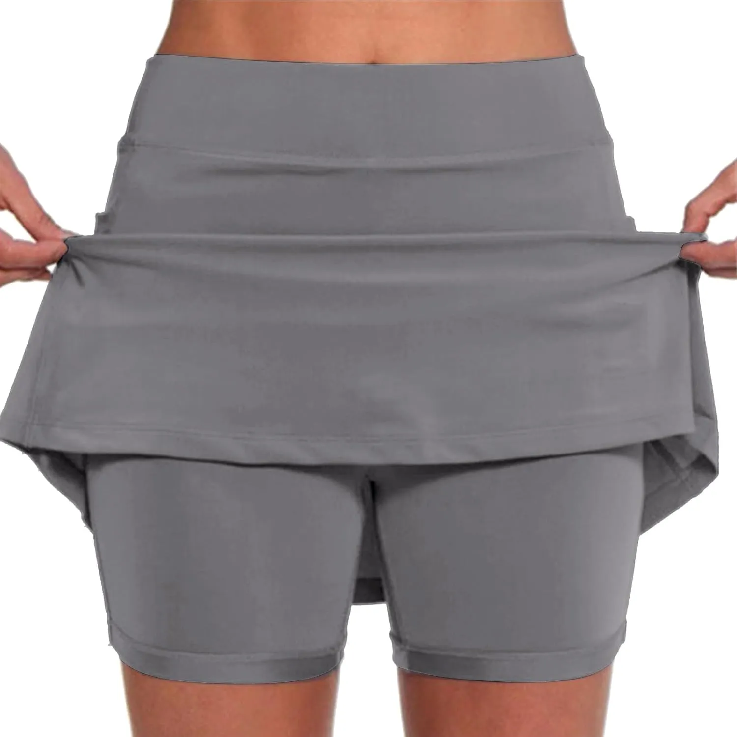 Summer Skirt Shorts for Women Plus Size Skort for Women Ladies Culottes Athletic Skirts with Pockets Tummy Control