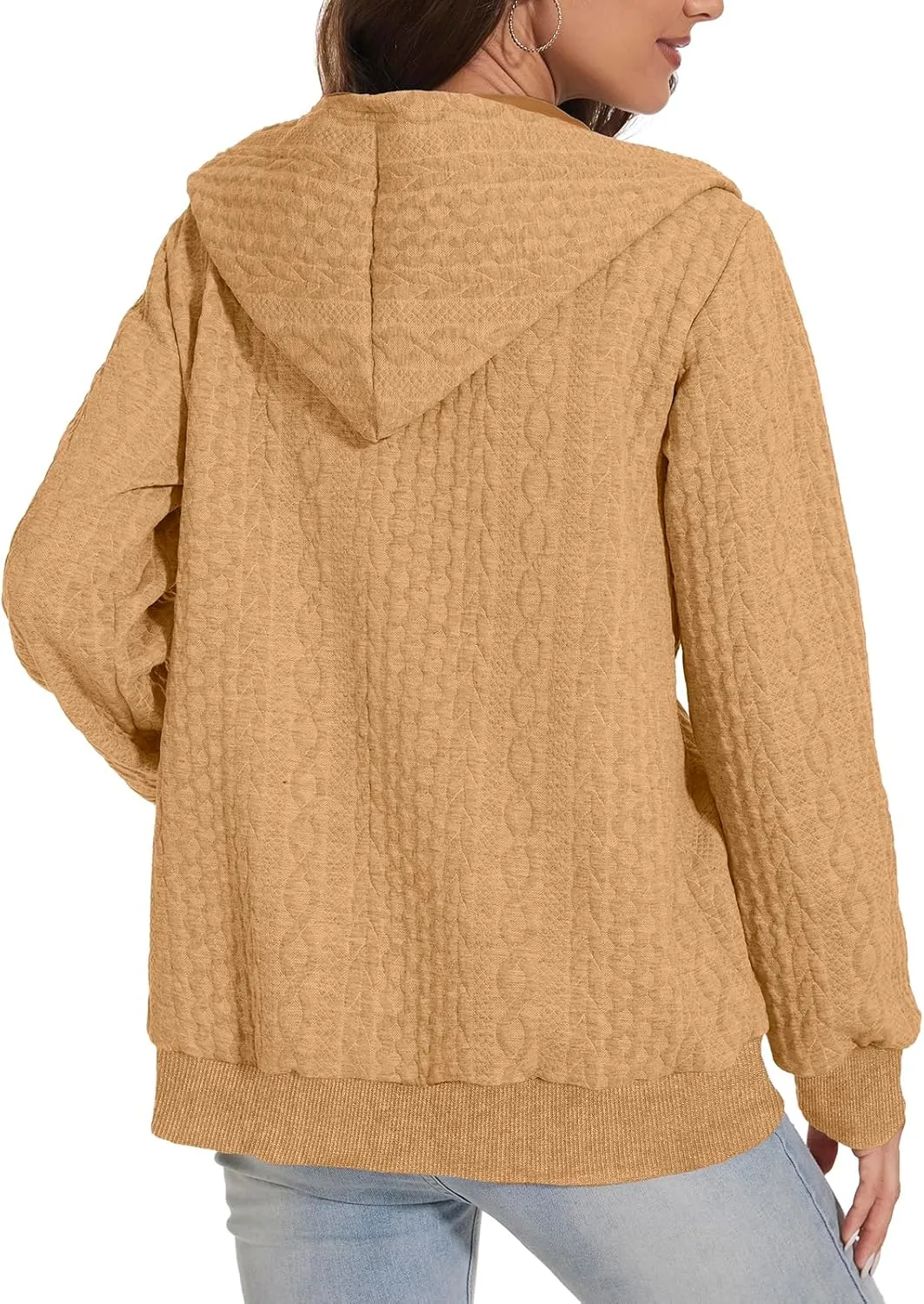 TBA Zip Up Cardigan Sweatshirts for Women Long Sleeve Lightweight Hoodie Oversized Casual Hoodies Sweater Fashion Jackets