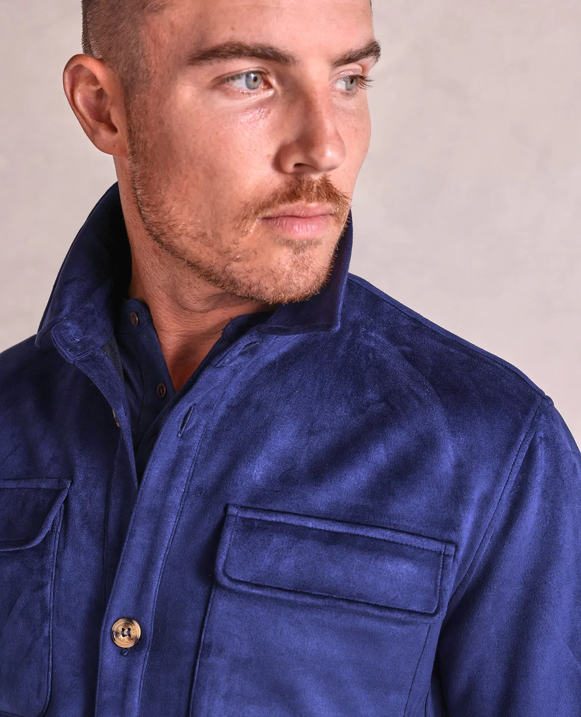 The Drummond - Microsuede Chore Jacket - Navy