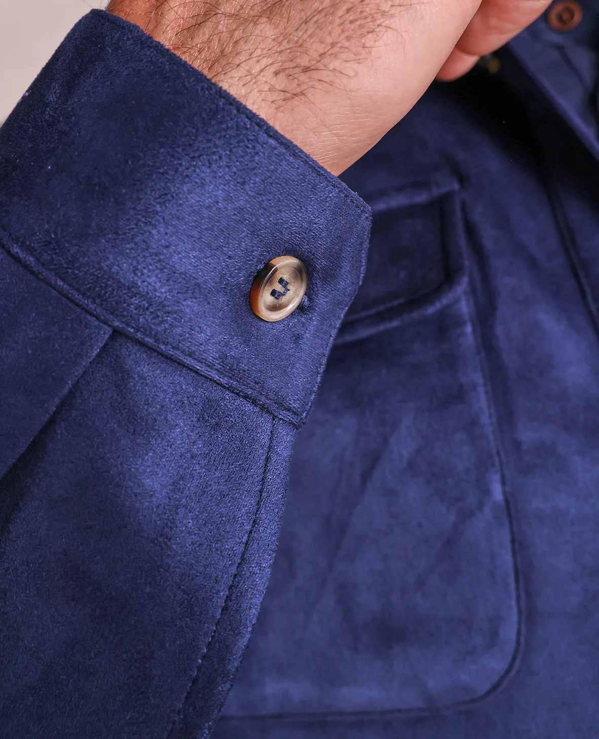 The Drummond - Microsuede Chore Jacket - Navy