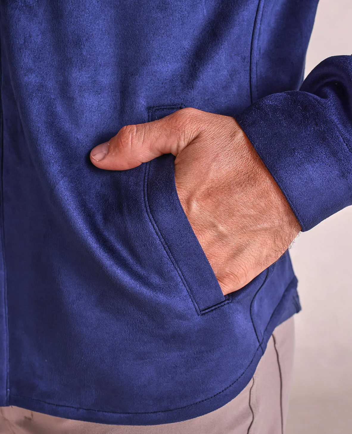 The Drummond - Microsuede Chore Jacket - Navy
