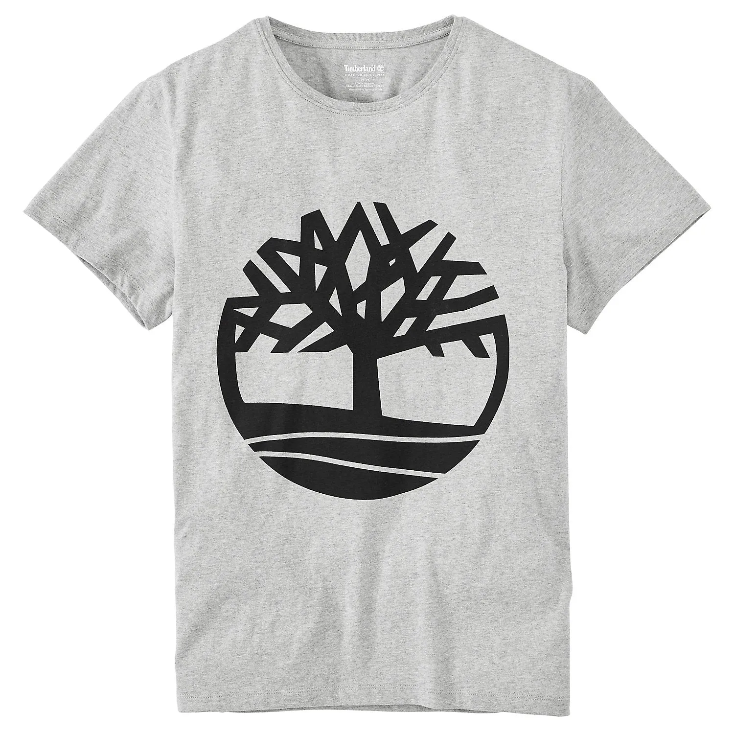 Timberland Men's Short Sleeve Seasonal Logo Tee Grey-Black