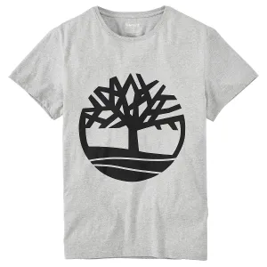Timberland Men's Short Sleeve Seasonal Logo Tee Grey-Black