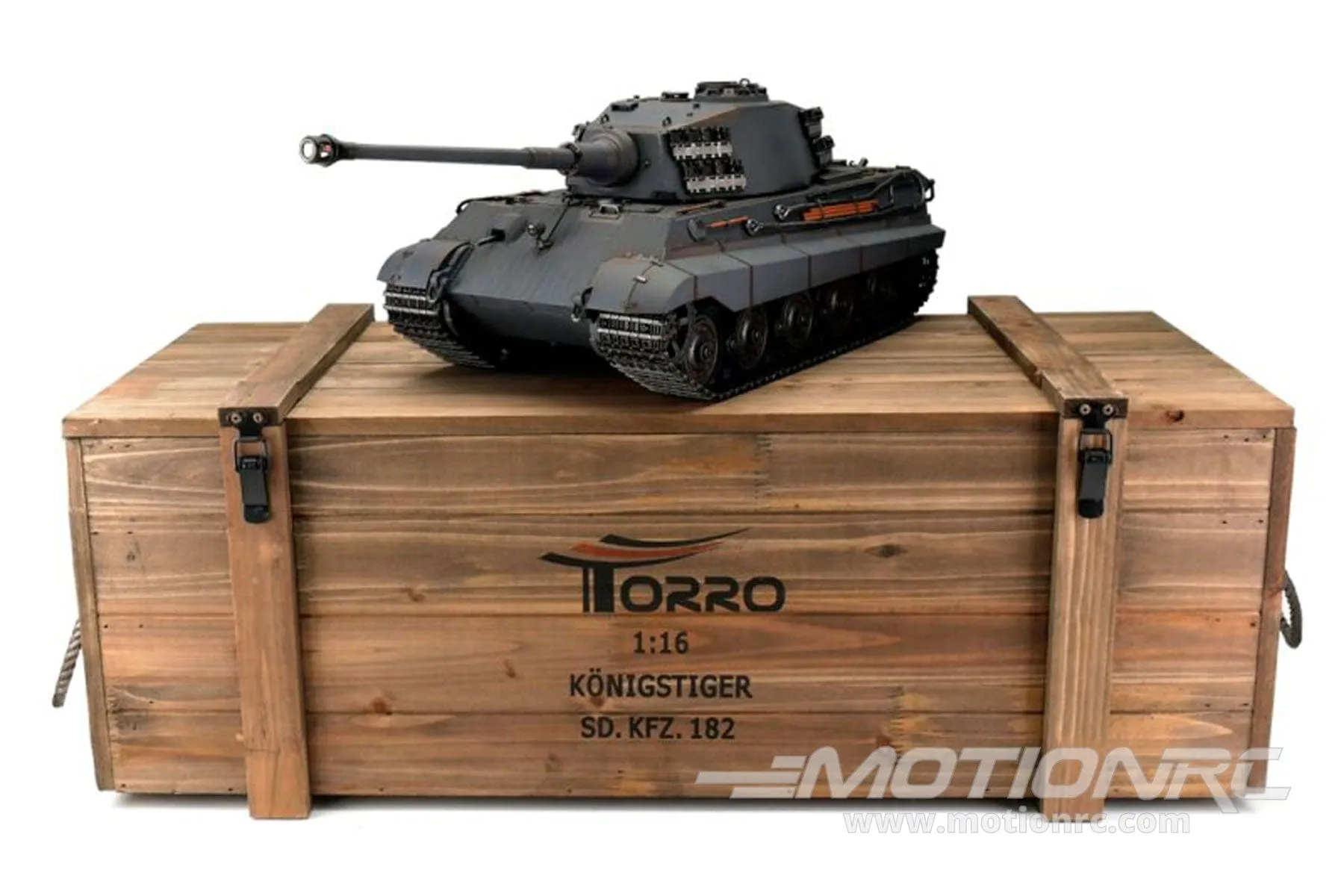 Torro German King Tiger Grey 1/16 Scale Heavy Tank IR with Cannon Smoke - RTR - (OPEN BOX)