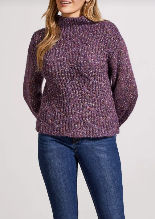 Tribal Oversize Funnel Neck Sweater-50% OFF