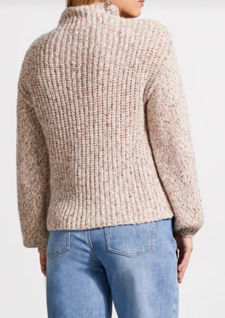 Tribal Oversize Funnel Neck Sweater-50% OFF