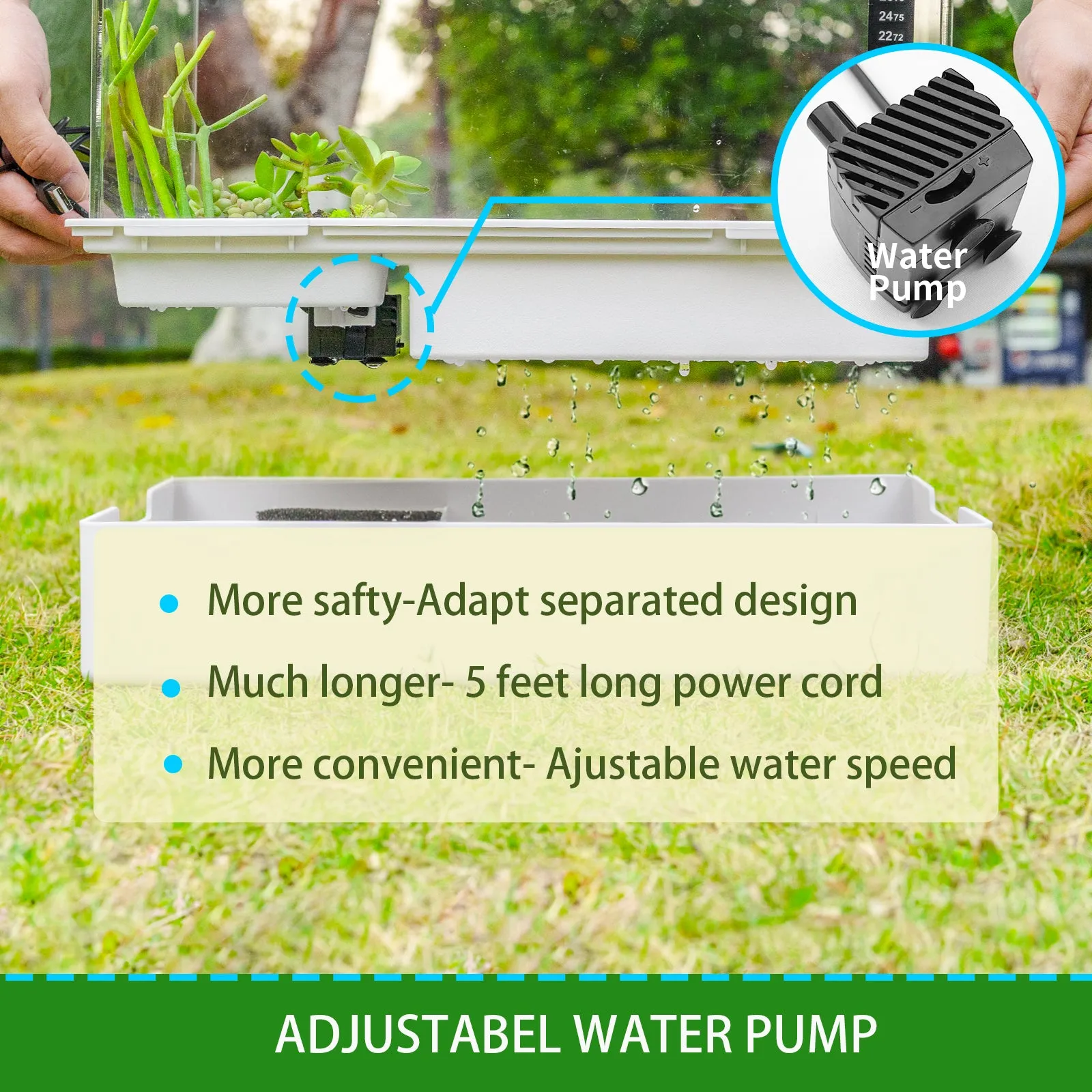 Turtle Tank with Adjustable Water Pump Filter,  Aquarium Habitat