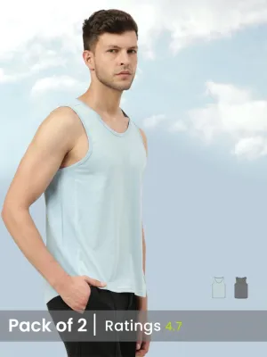 Twin Skin Organic Bamboo Vest - Active Fit (Pack of 2)