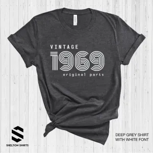 Vintage Birthday Year Original Parts Super Soft Comfy Cotton T-Shirt