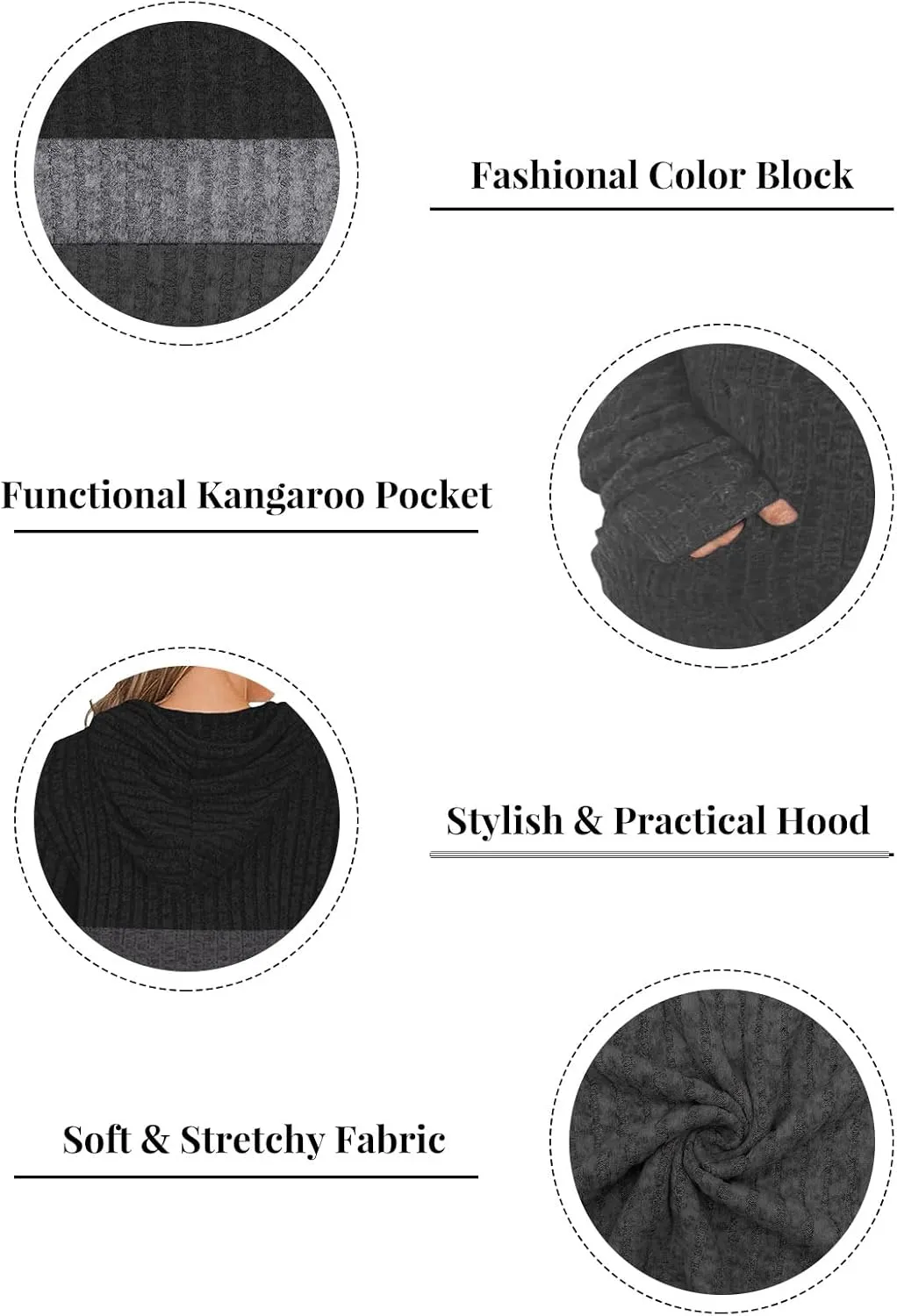 VISLILY Plus-Size-Hoodies for Women Casual Color Block Sweaters Long Sleeve Pullover Sweatshirts Cute Loose Tops with Pocket