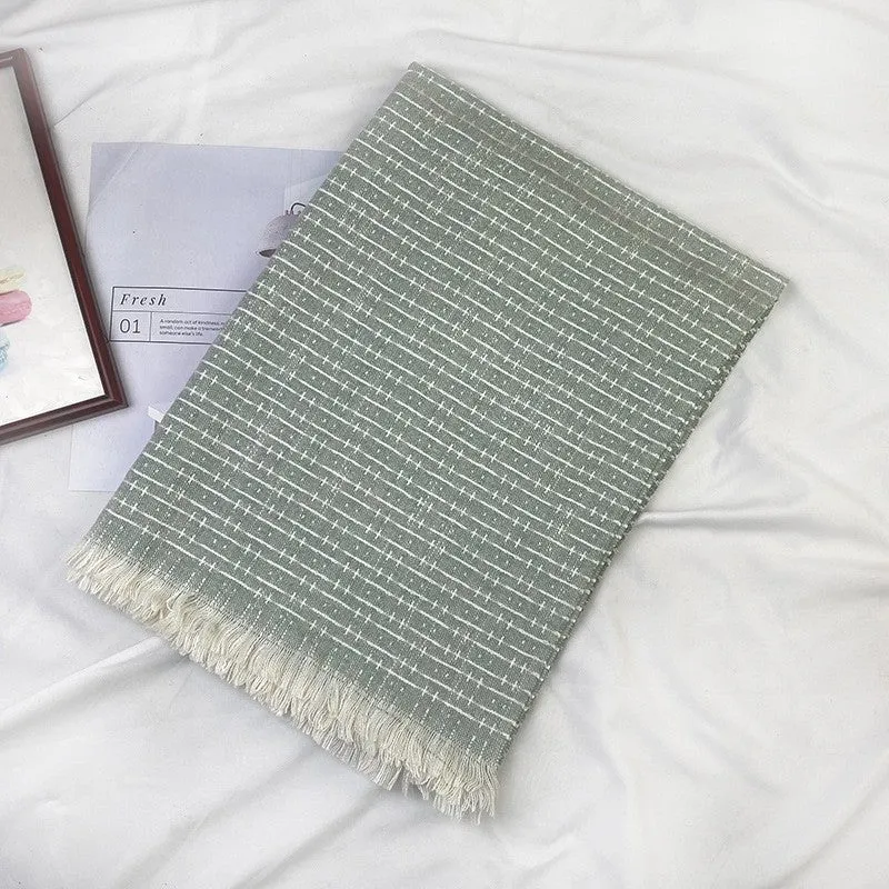Warm Thickened Tassled Imitated Cashmere Shawl Scarf