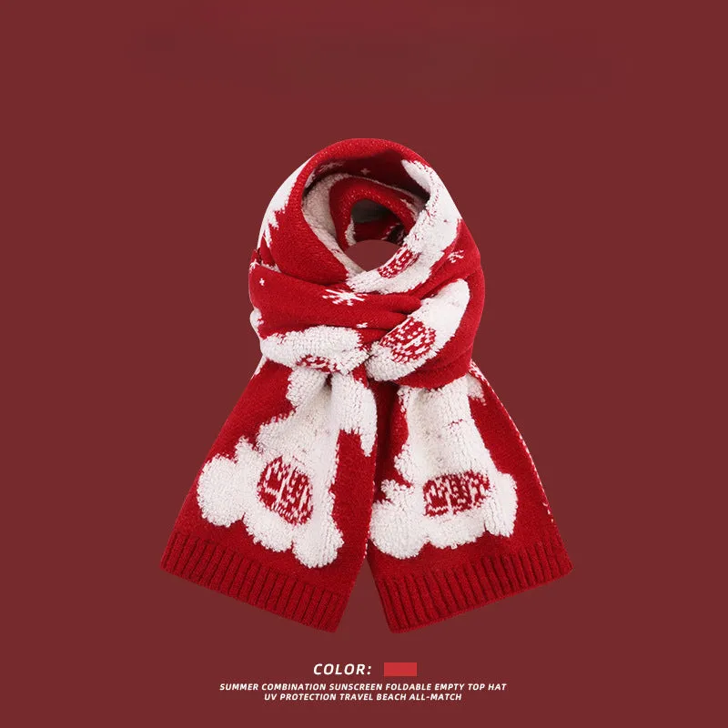 Wholesale Christmas Red Warm Scarves