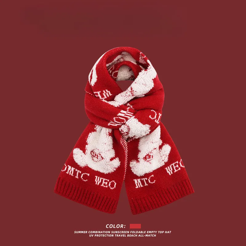Wholesale Christmas Red Warm Scarves