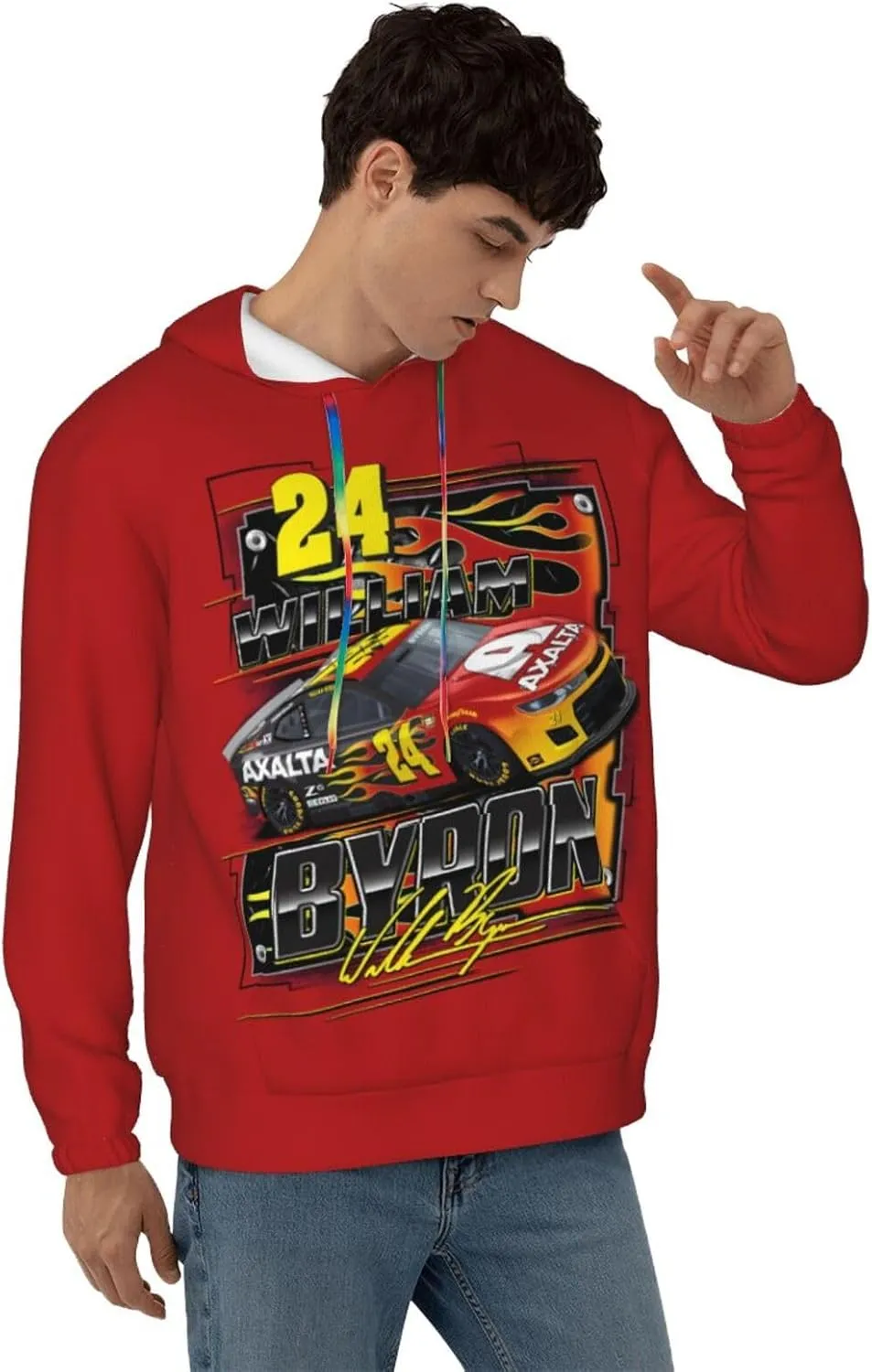 William Byron 24 Men's Pullover Hoodie Casual Hooded Sweatshirt Best Hoodies Sportswear Tracksuit