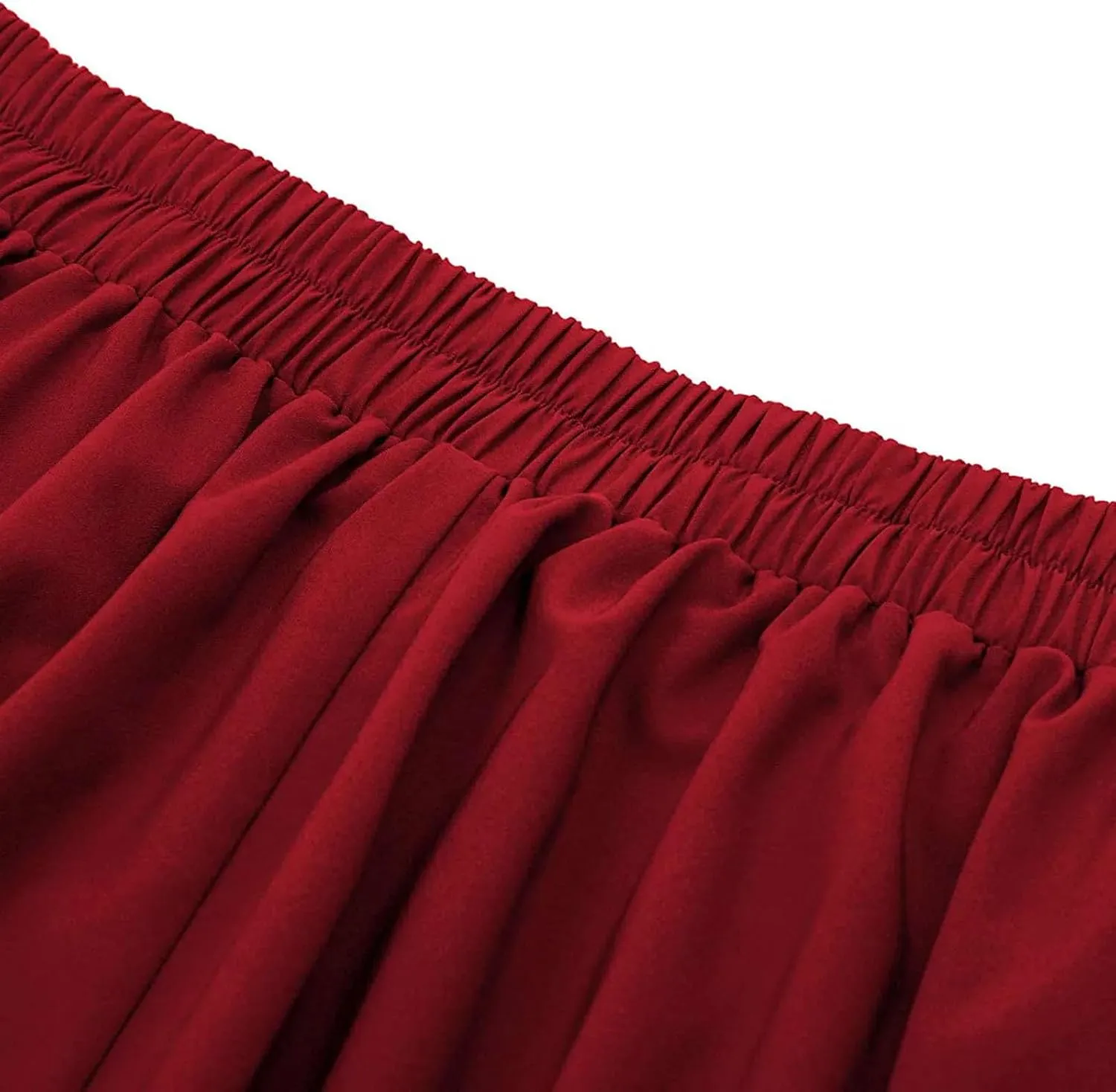 Women Large Swing Bottoms Knit Midi Length Skirt with Button High Waist Fashion Pleated Skirt