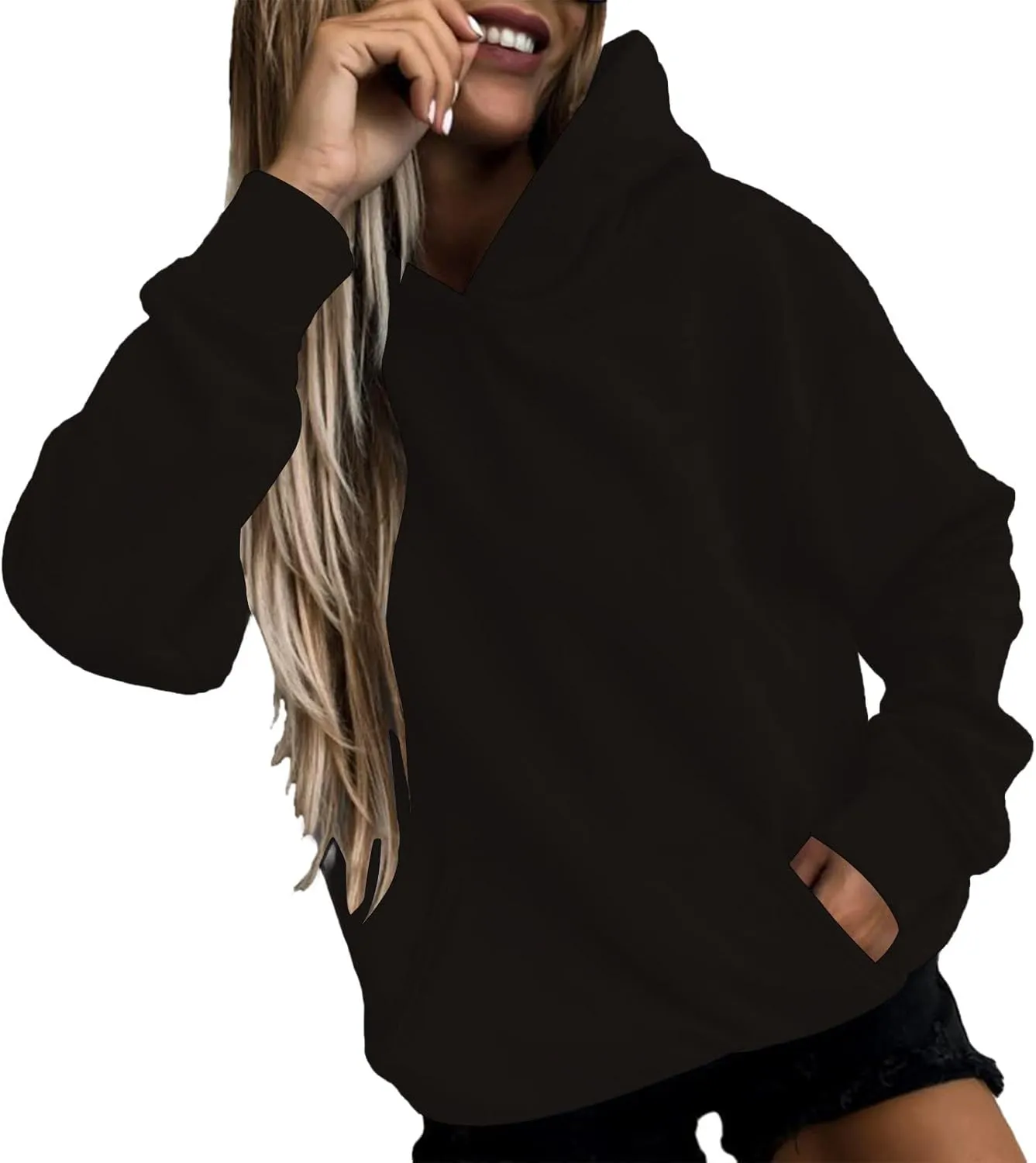 Women Y2k Hoodies Casual Oversized Sweatshirt Loose Pullover Long Sleeve Lightweight Fleece Fashion Comfy Fall Tops