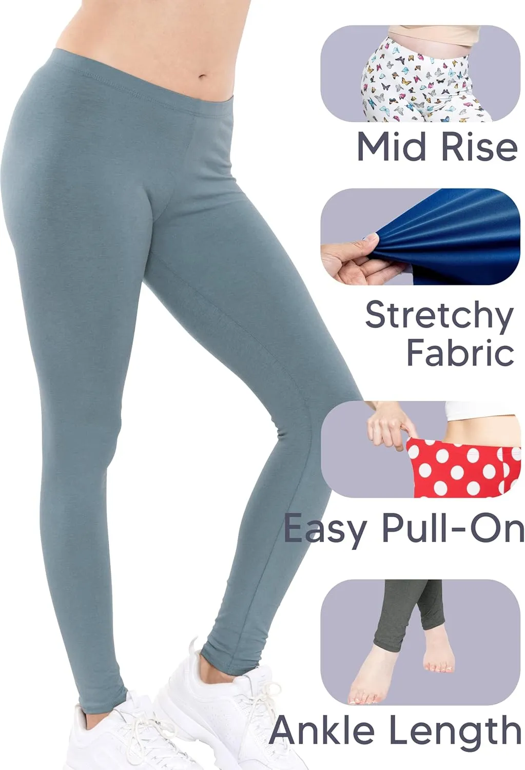 Women's and Plus Size Knee-Length and Ankle Length Leggings