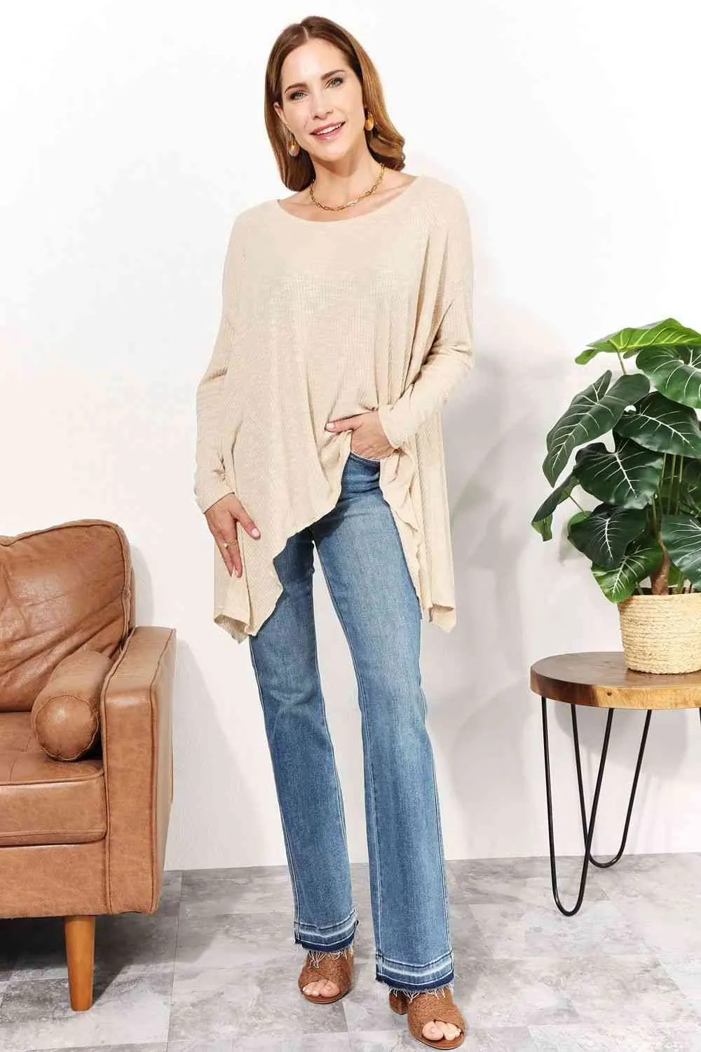 Women's HEYSON Full Size Oversized Super Soft Ribbed Top