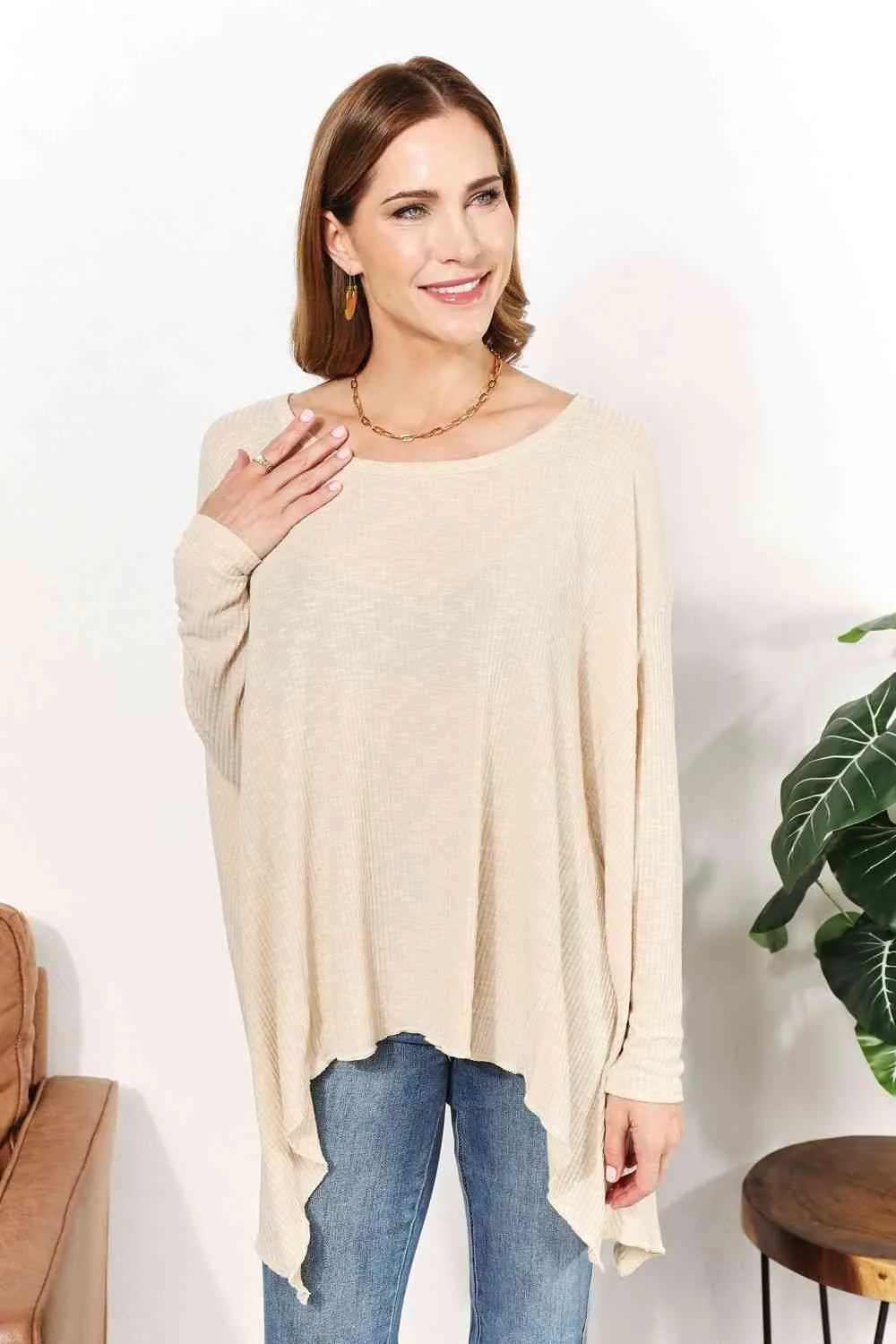 Women's HEYSON Full Size Oversized Super Soft Ribbed Top
