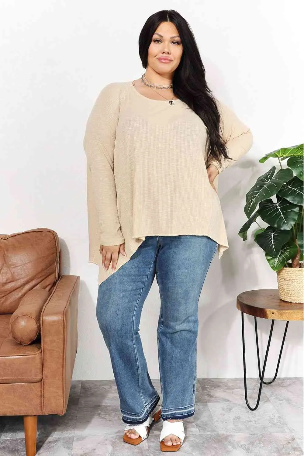 Women's HEYSON Full Size Oversized Super Soft Ribbed Top