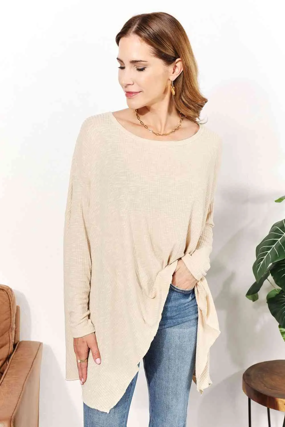 Women's HEYSON Full Size Oversized Super Soft Ribbed Top