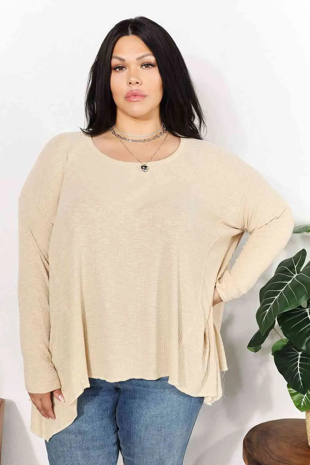 Women's HEYSON Full Size Oversized Super Soft Ribbed Top