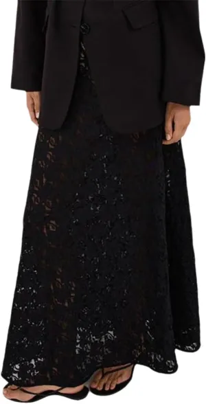 Womens Skirts Lace See Through Solid Long Maxi Skirt High Waist Casual Vacation Skirts for Women Trendy