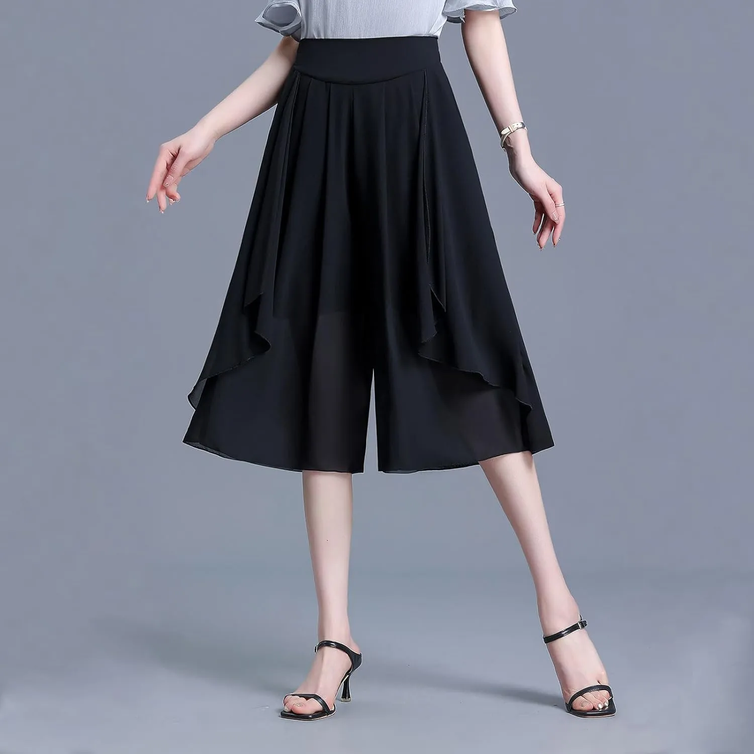 Womens Wide Leg Palazzo Pants Skirt