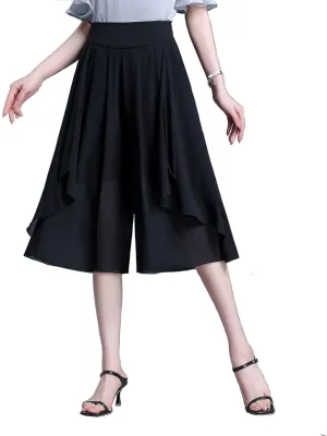 Womens Wide Leg Palazzo Pants Skirt